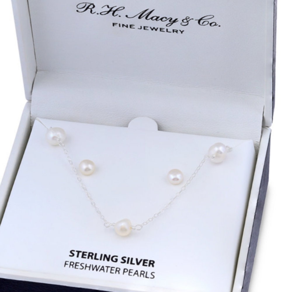 Timeless White and Silver Pearl Necklace